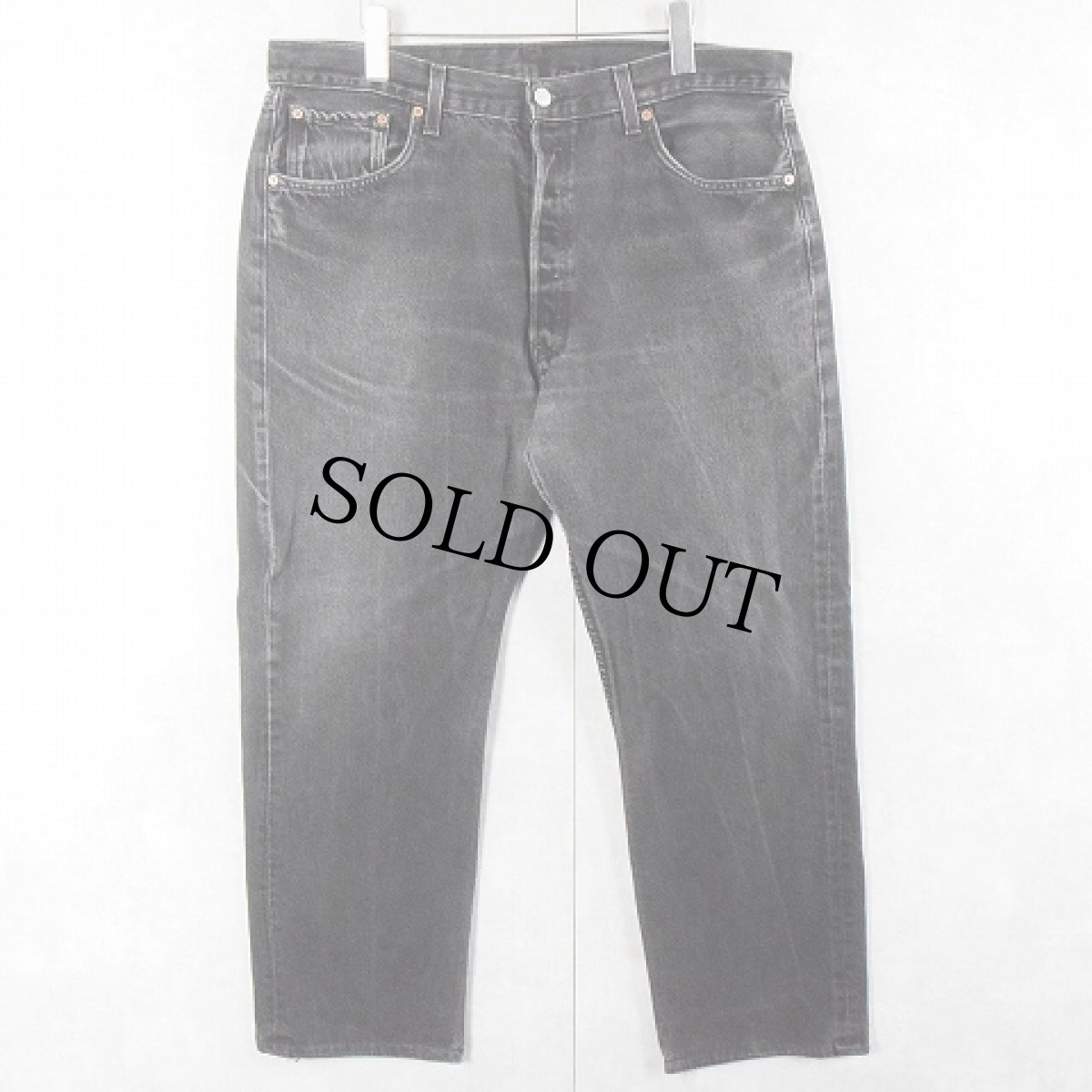 画像1: 90's Levi's 501 USA製 "サルファブラック" ブラックデニムパンツ W37 (1)