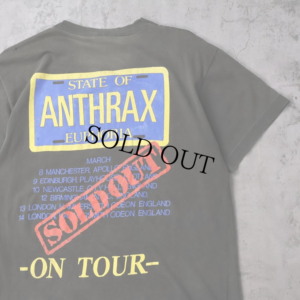 画像2: 80's ANTHRAX "STATE OF EUPHORIA" USA製 ヘヴィメタルバンド ツアーTシャツ BLACK (2)