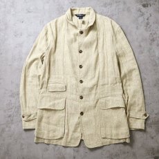 画像1: 90's POLO Ralph Lauren USA製 シルク×リネン ノーフォークジャケット M (1)