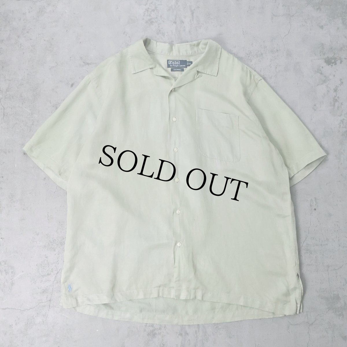 画像1: POLO Ralph Lauren "CALDWELL" シルク×リネン オープンカラーシャツ XL (1)