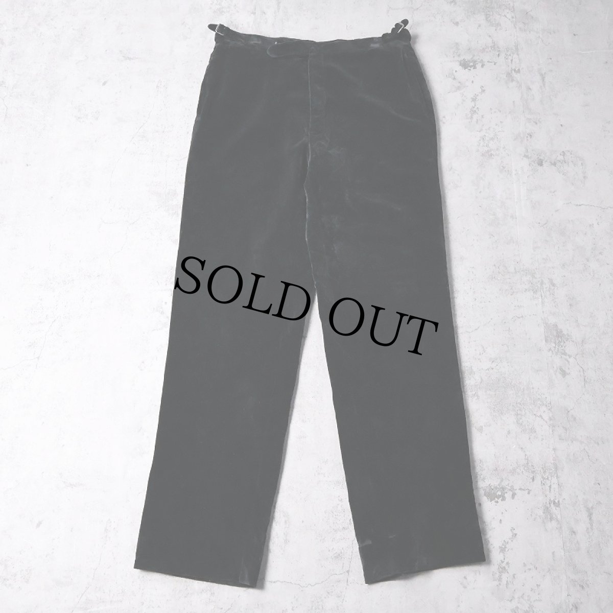 画像1: POLO Ralph Lauren サイドアジャスタ付き ベロアスラックス BLACK W30-34 (1)