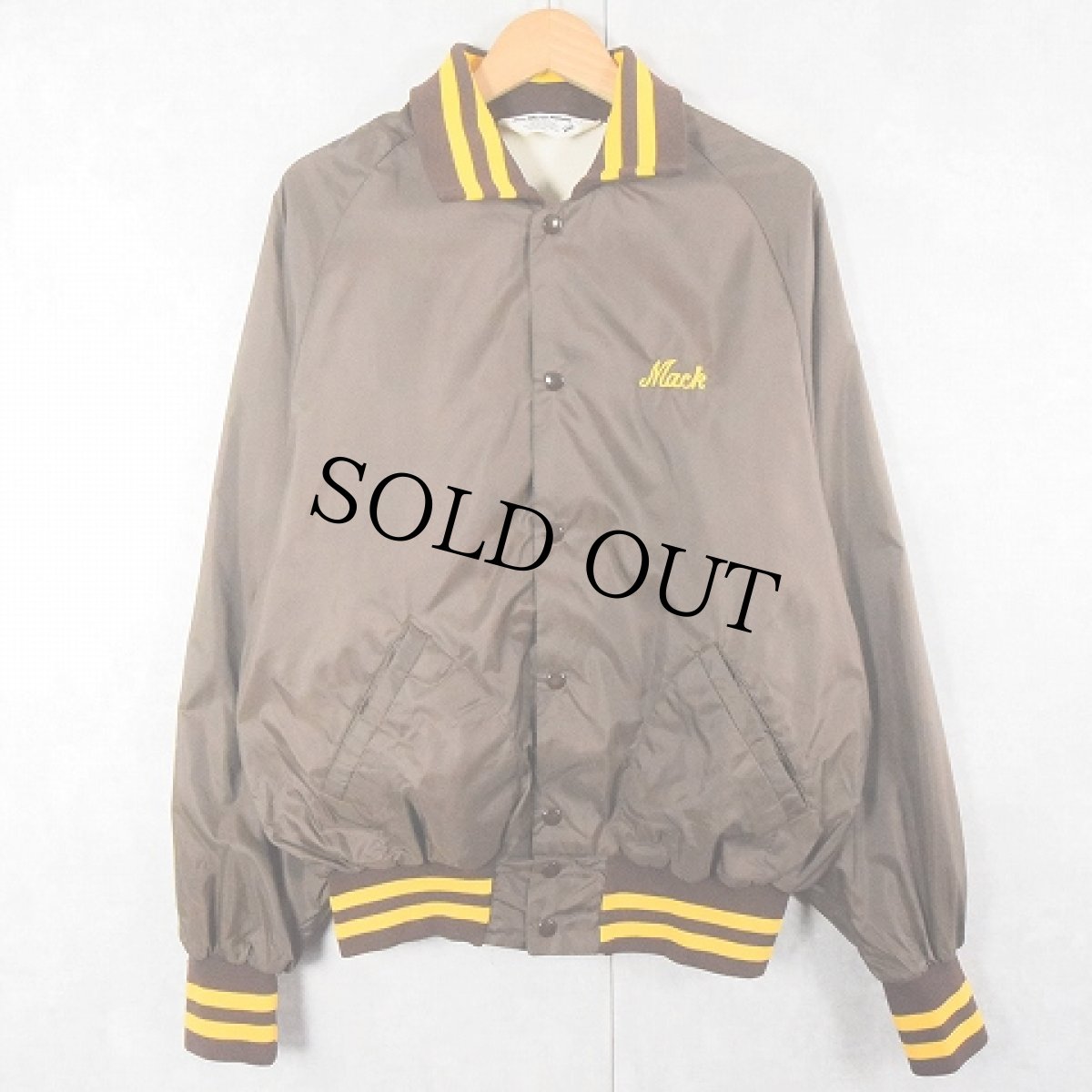 画像2: 80's Don Alleson Athletic "Natural" チェーン刺繍 ナイロンスタジャン L (2)