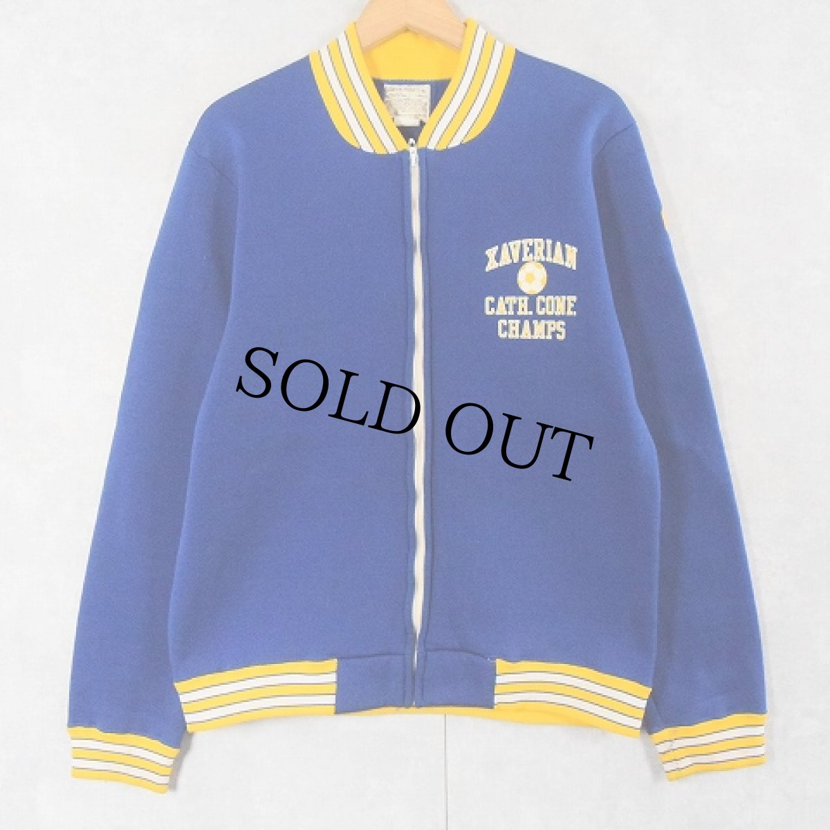 画像1: 60's Champion PRODUCTSタグ USA製 プリント ナイロンスタジャン L (1)