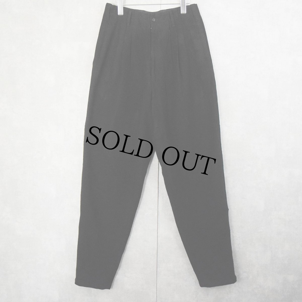 画像1: 80〜90's Yohji Yamamoto 3タック ウールスラックス BLACK W30 (1)