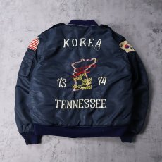 画像1: 70's "KOREA 73-74 TENNESSEE" スーベニアジャケット NAVY  (1)