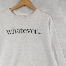画像1: 2000's TULTEX "whatever..." ロゴ刺繍スウェット L (1)