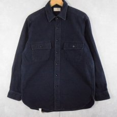 画像1: 80's L.L.Bean USA製 シャモアクロスシャツ NAVY SIZE15 1/2 (1)