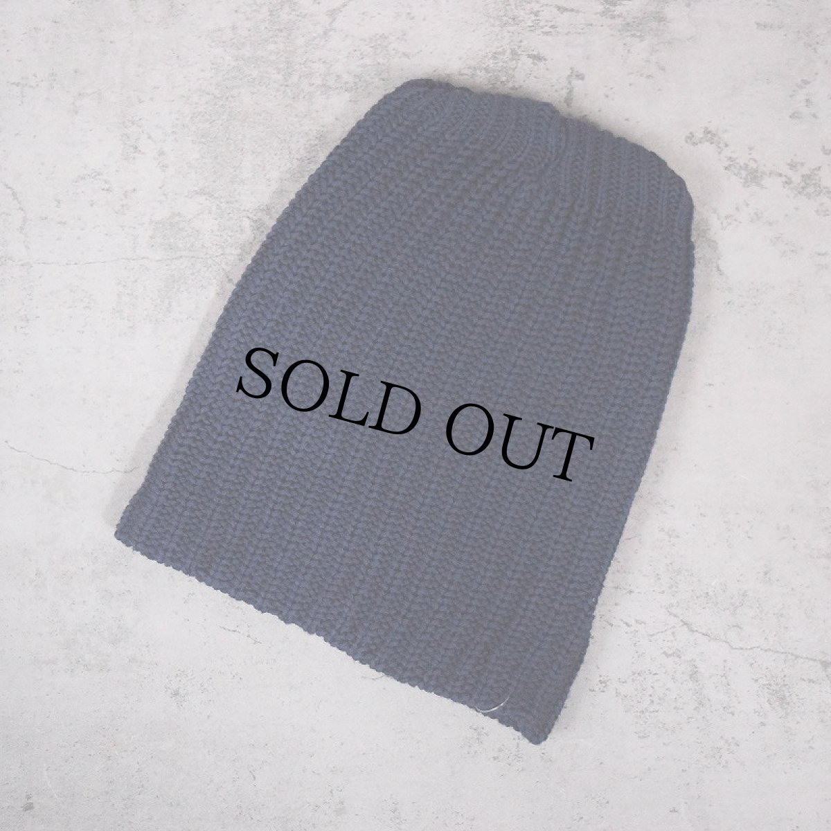 画像1: COLUMBIA KNIT USA製 ロングコットンウォッチキャップ NAVY (1)