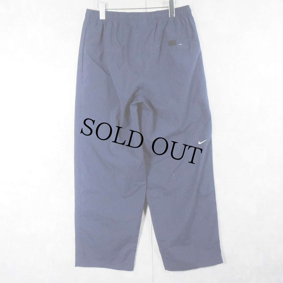画像2: NIKE ロゴ刺繍 ナイロンイージーパンツ NAVY L (2)