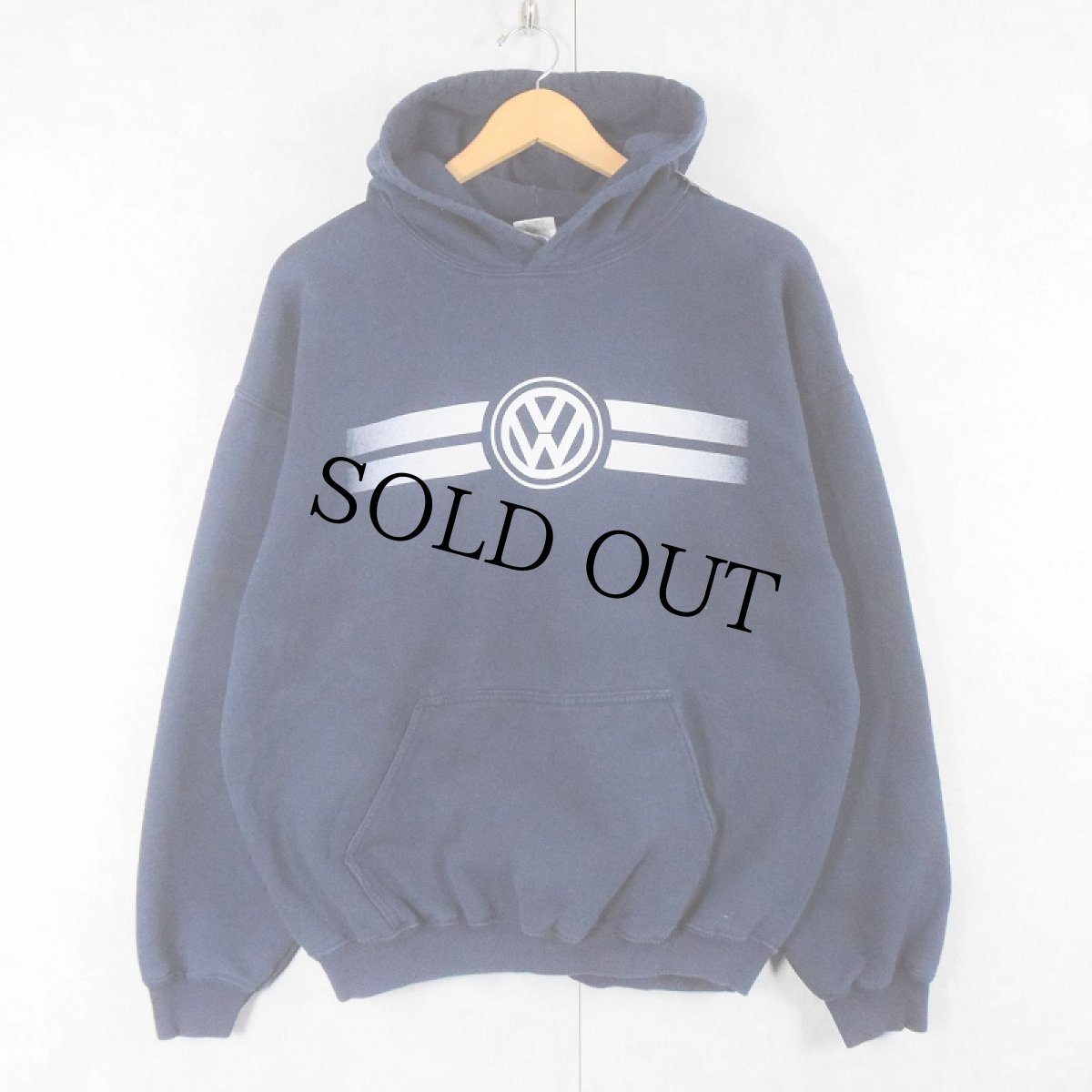 画像1: Volkswagen ロゴプリント スウェットフーディー NAVY L (1)