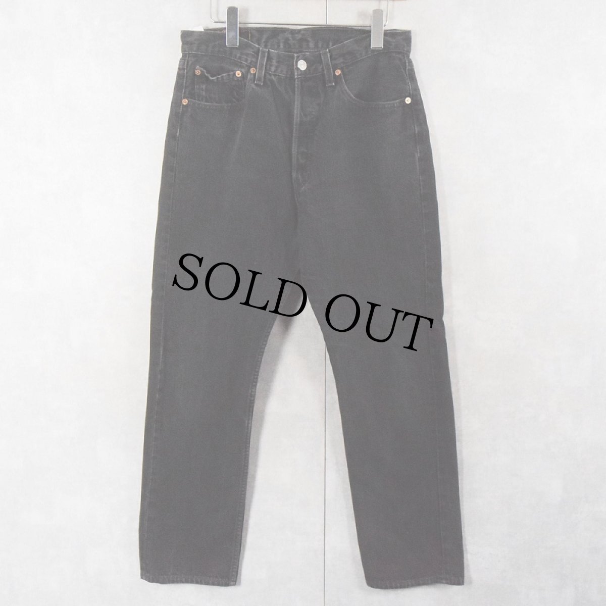 画像1: 90's Levi's 501 USA製 "サルファブラック" ブラックデニムパンツ W31 (1)