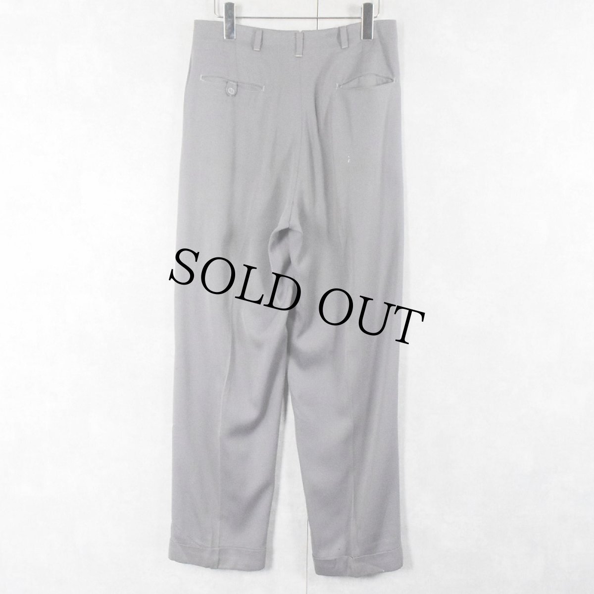 画像2: 50〜60's 2タック ギャバジンスラックス W29 (2)