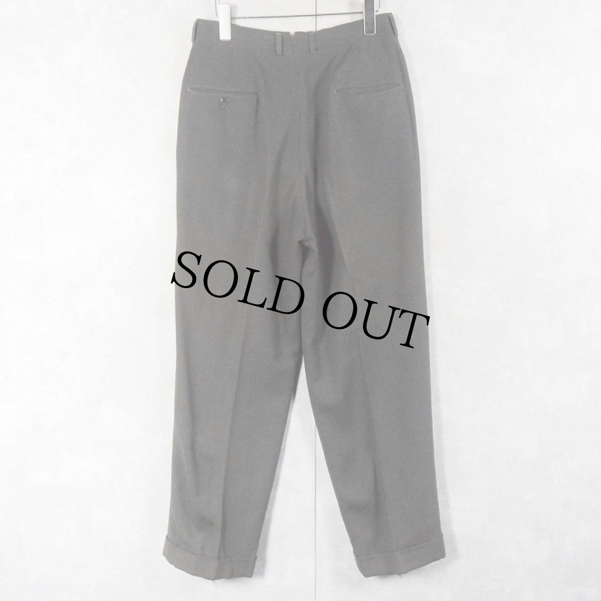 画像2: 50's 2タック サマーウールスラックス W29 (2)