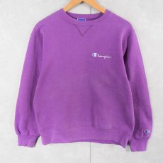 画像1: 80〜90's Champion USA製 青刺繍タグ 後期 前V ロゴ刺繍スウェット M (1)
