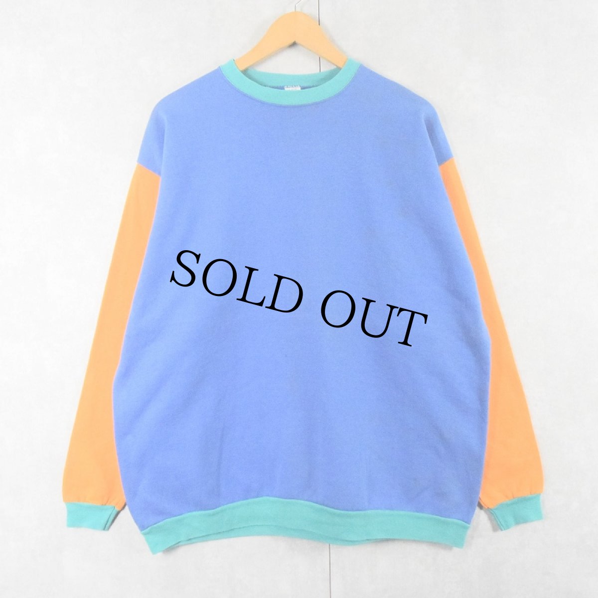 画像2: 80〜90's USA製 マルチカラー 無地スウェット XL (2)