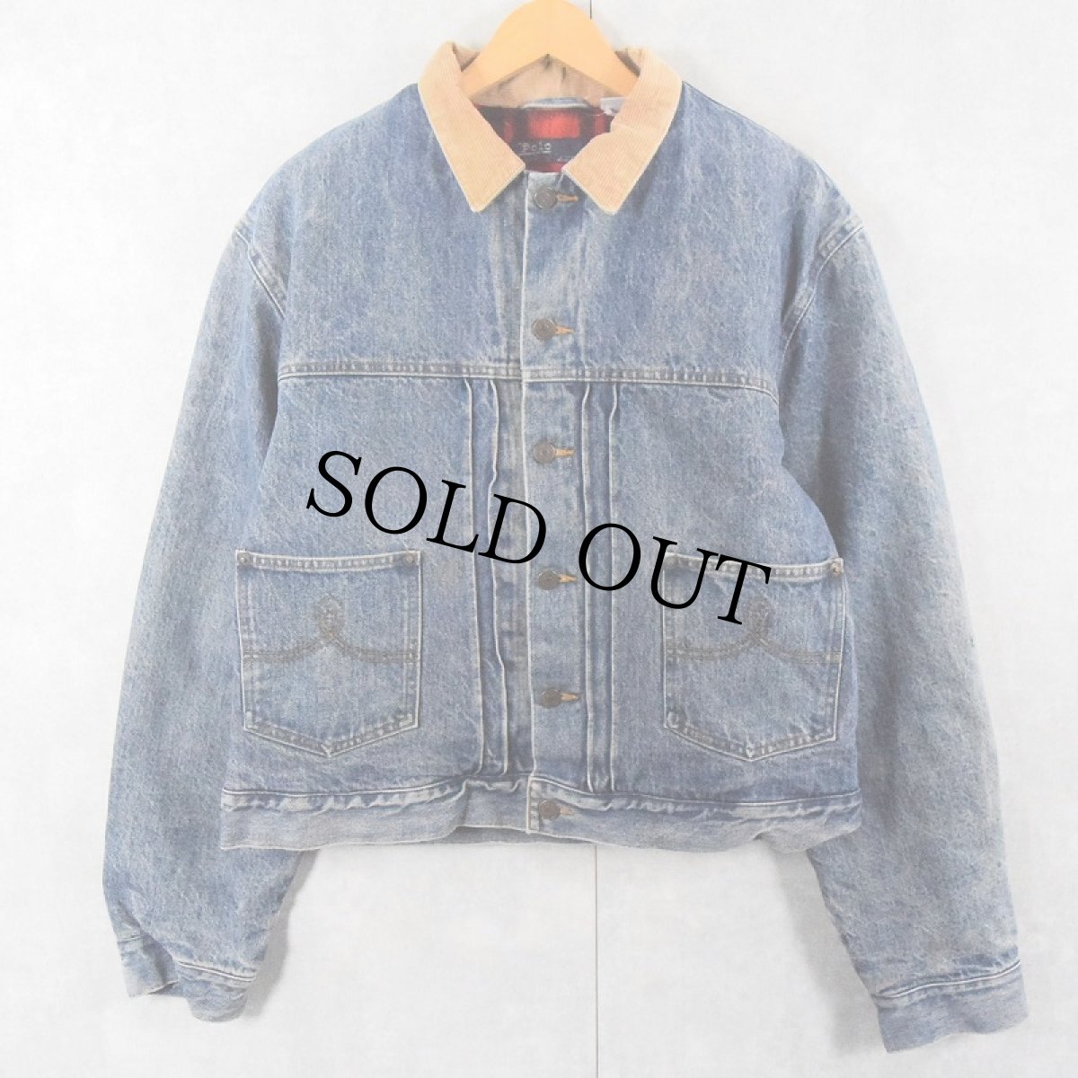 画像1: 80〜90's POLO Ralph Lauren "2nd TYPE" ブランケットライナー デニムジャケット XL (1)