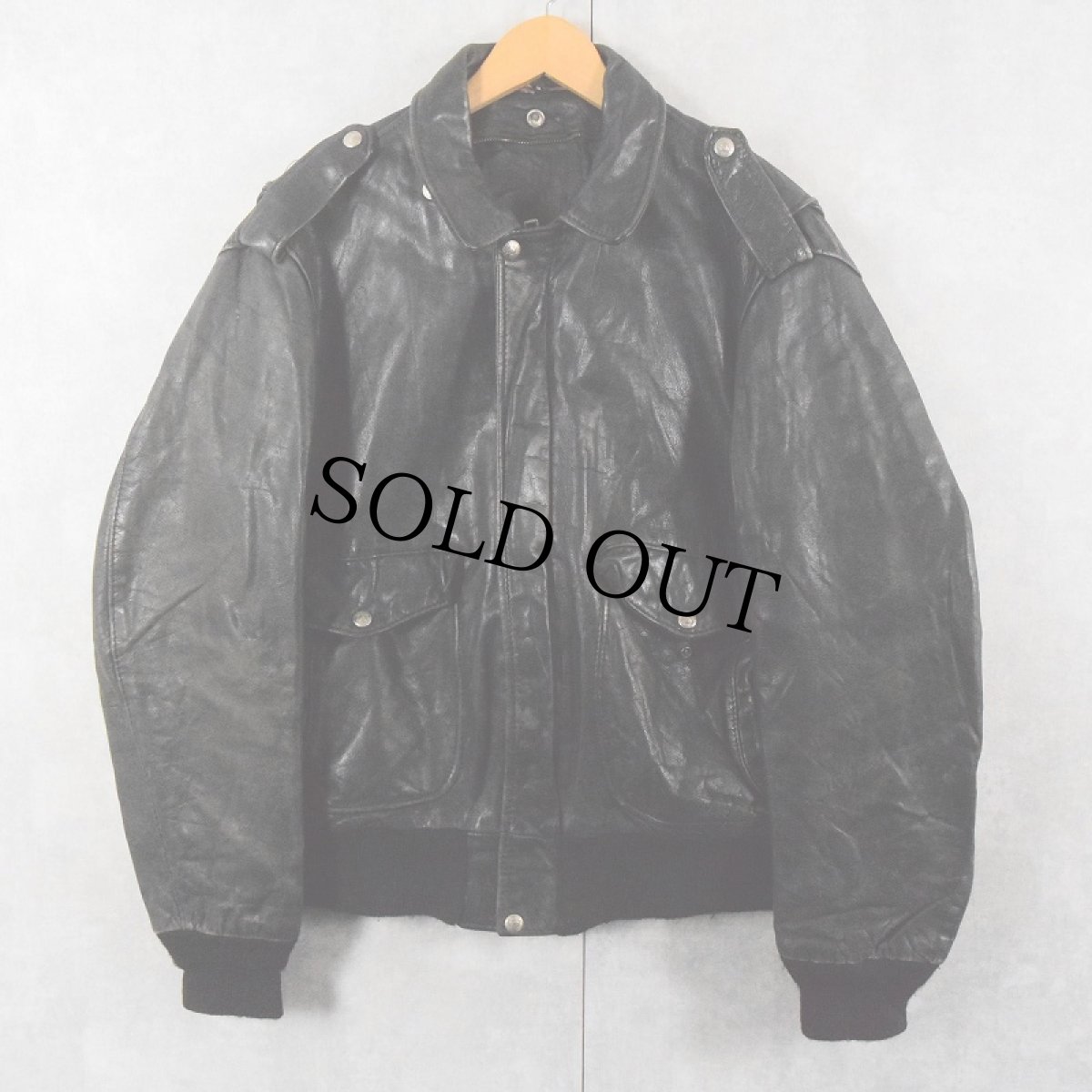 画像1: 70's〜 "A-2 TYPE" レザーフライトジャケット BLACK (1)