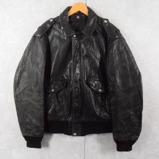 画像1: 70's〜 "A-2 TYPE" レザーフライトジャケット BLACK  (1)