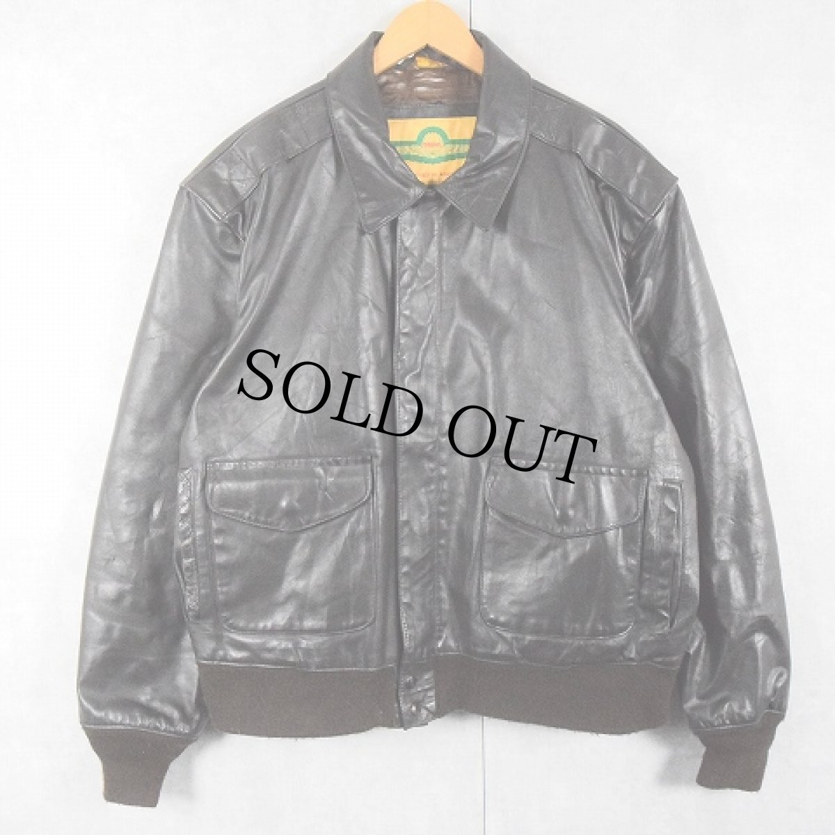 画像1: 90's SHELL USA製 "A-2 TYPE" レザーフライトジャケット BROWN (1)