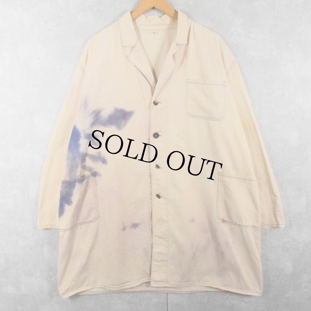 画像2: VINTAGE EURO ブリーチデザイン アトリエコート (2)