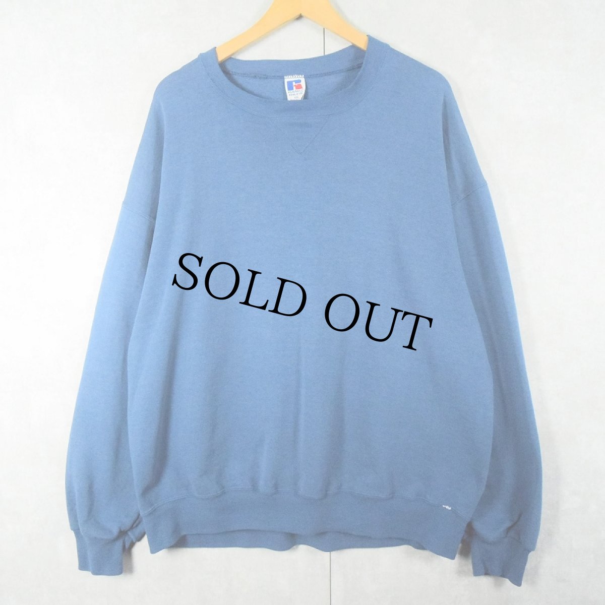 画像1: 【SALE】 90's RUSSELL ATHLETIC USA製 前V 無地スウェット XXL (1)