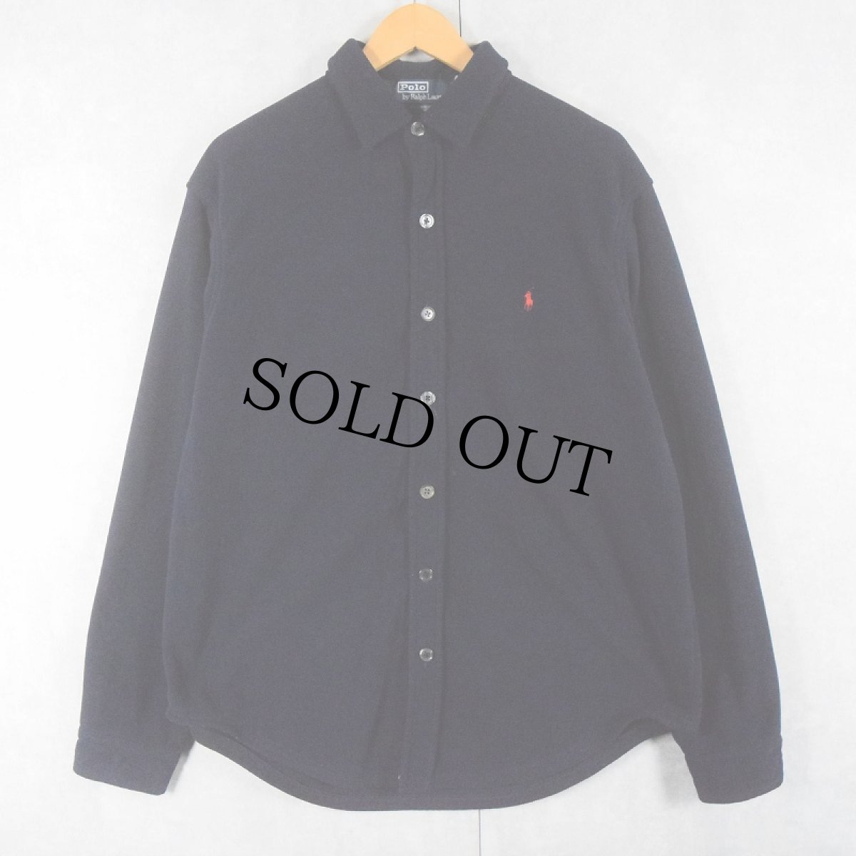 画像1: POLO Ralph Lauren フリースシャツ NAVY L (1)