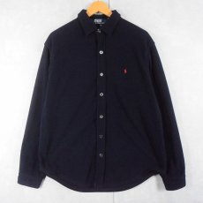 画像1: POLO Ralph Lauren フリースシャツ NAVY L (1)