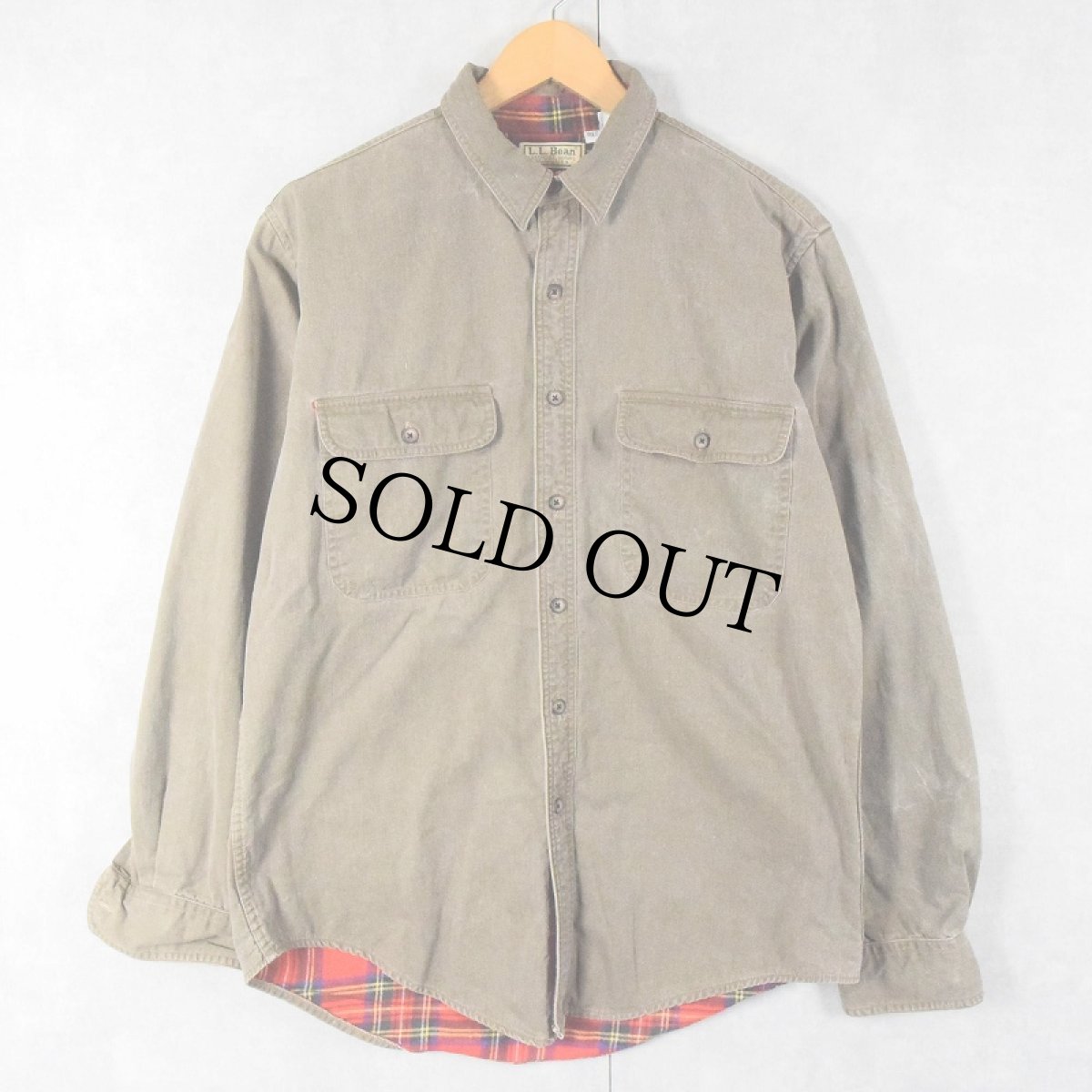 画像1: 【SALE】80's L.L.Bean USA製 ネルライナー コットンシャツ M (1)