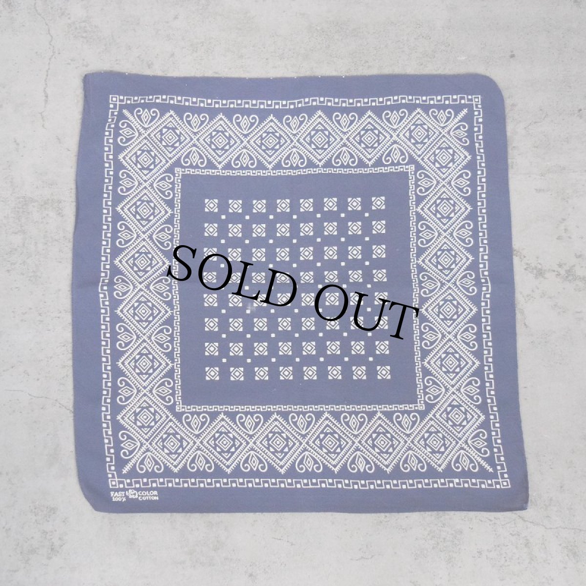 画像2: 60's エレファントブランド 総柄 バンダナ 上鼻 (2)