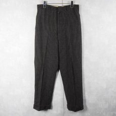 画像5: 〜60's ストライプ柄織り ウールスラックス W32 (5)