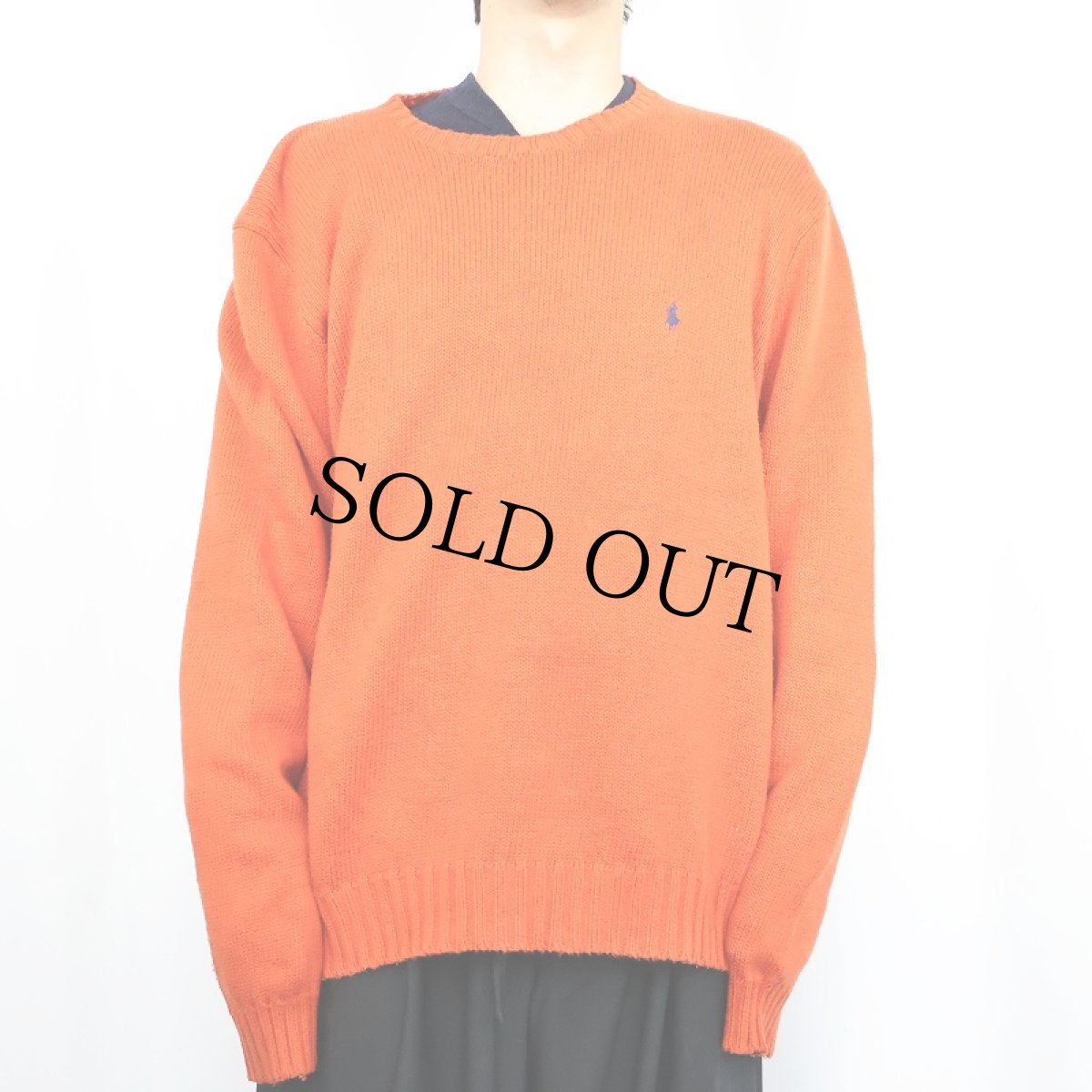 画像2: POLO Ralph Lauren ロゴ刺繍 コットンニットセーター XL (2)