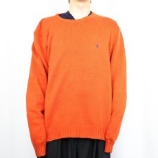 画像2: POLO Ralph Lauren ロゴ刺繍 コットンニットセーター XL (2)
