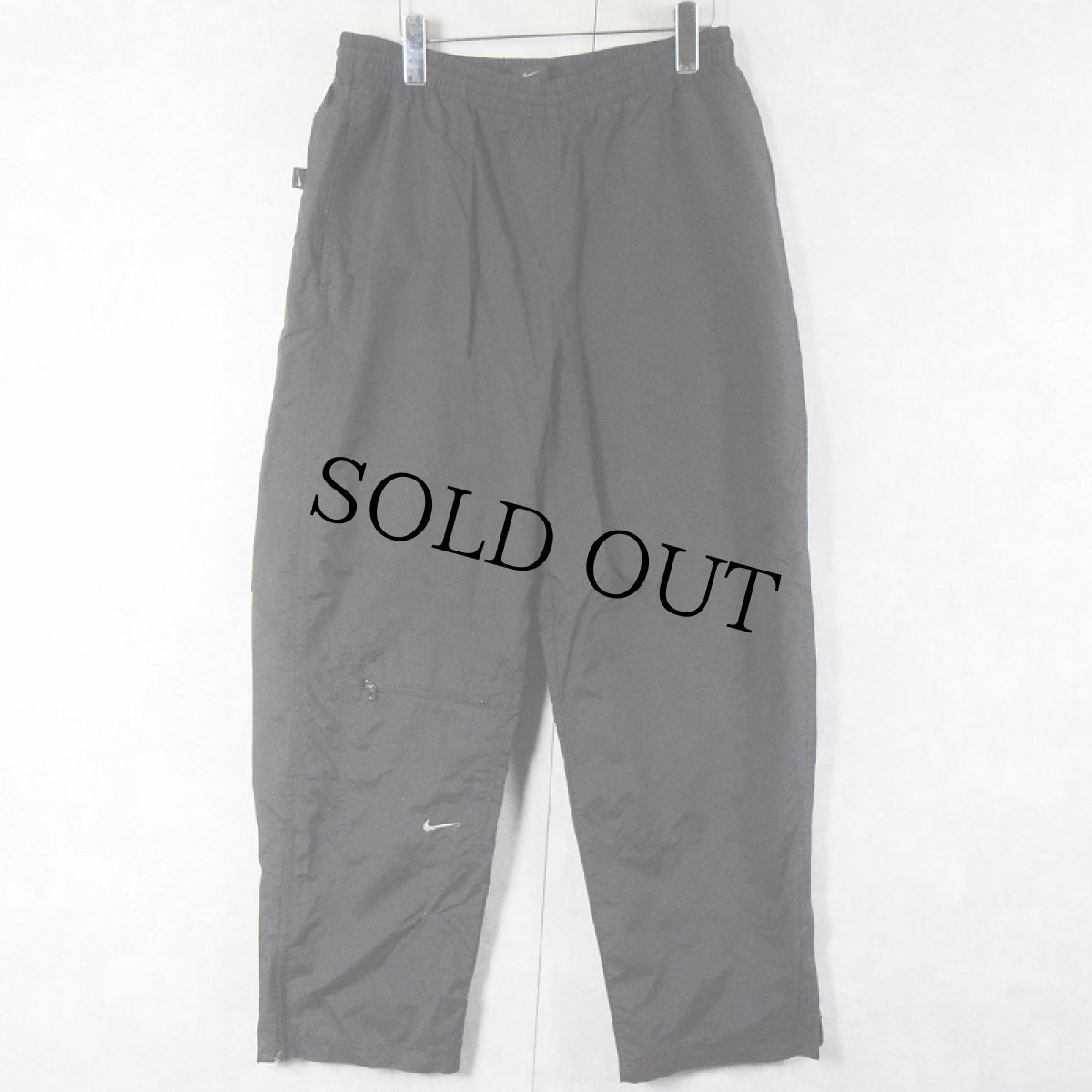 画像1: NIKE ロゴ刺繍 ナイロンイージーパンツ BLACK M (1)