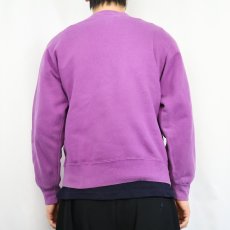 画像3: 80〜90's Champion USA製 青刺繍タグ 後期 前V ロゴ刺繍スウェット M (3)