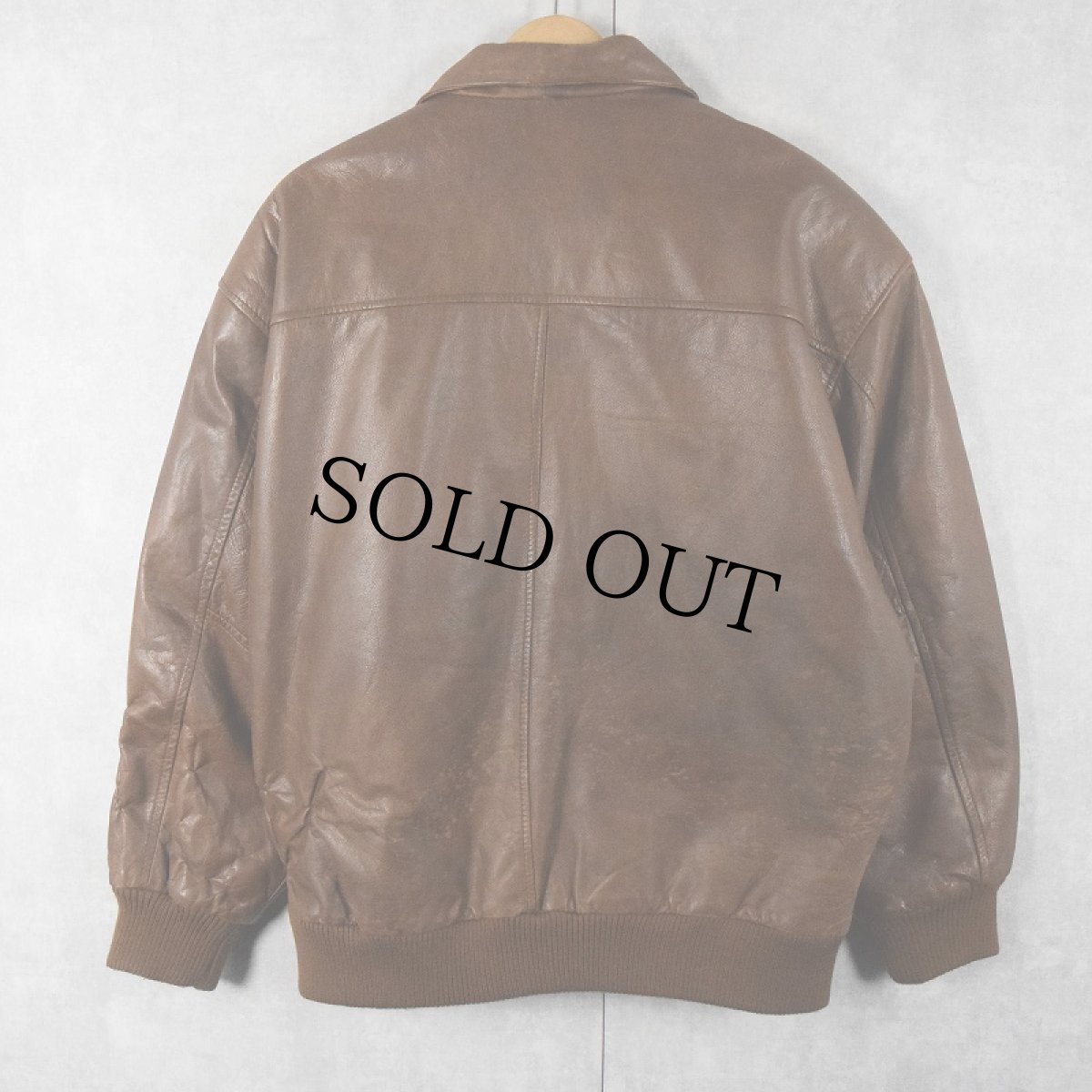 画像2: 80's〜 GENERAL CLOTHING COMPANY LTD "A-2 TYPE" レザーフライトジャケット L (2)