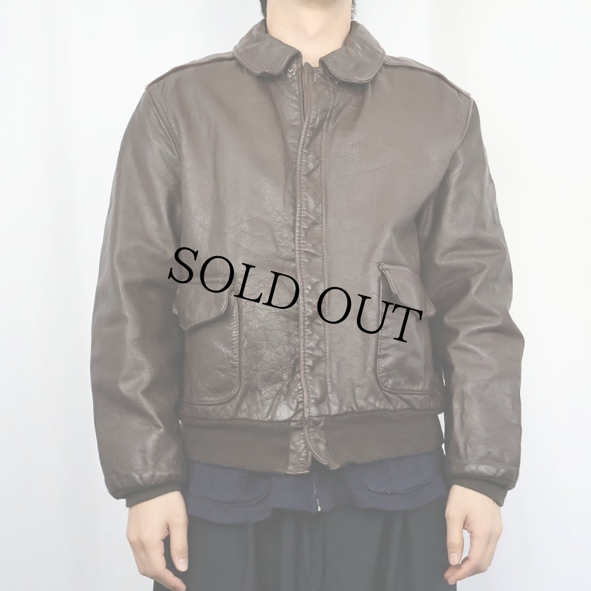 画像2: 70's AVIREX "A-2 TYPE" レザーフライトジャケット BROWN (2)