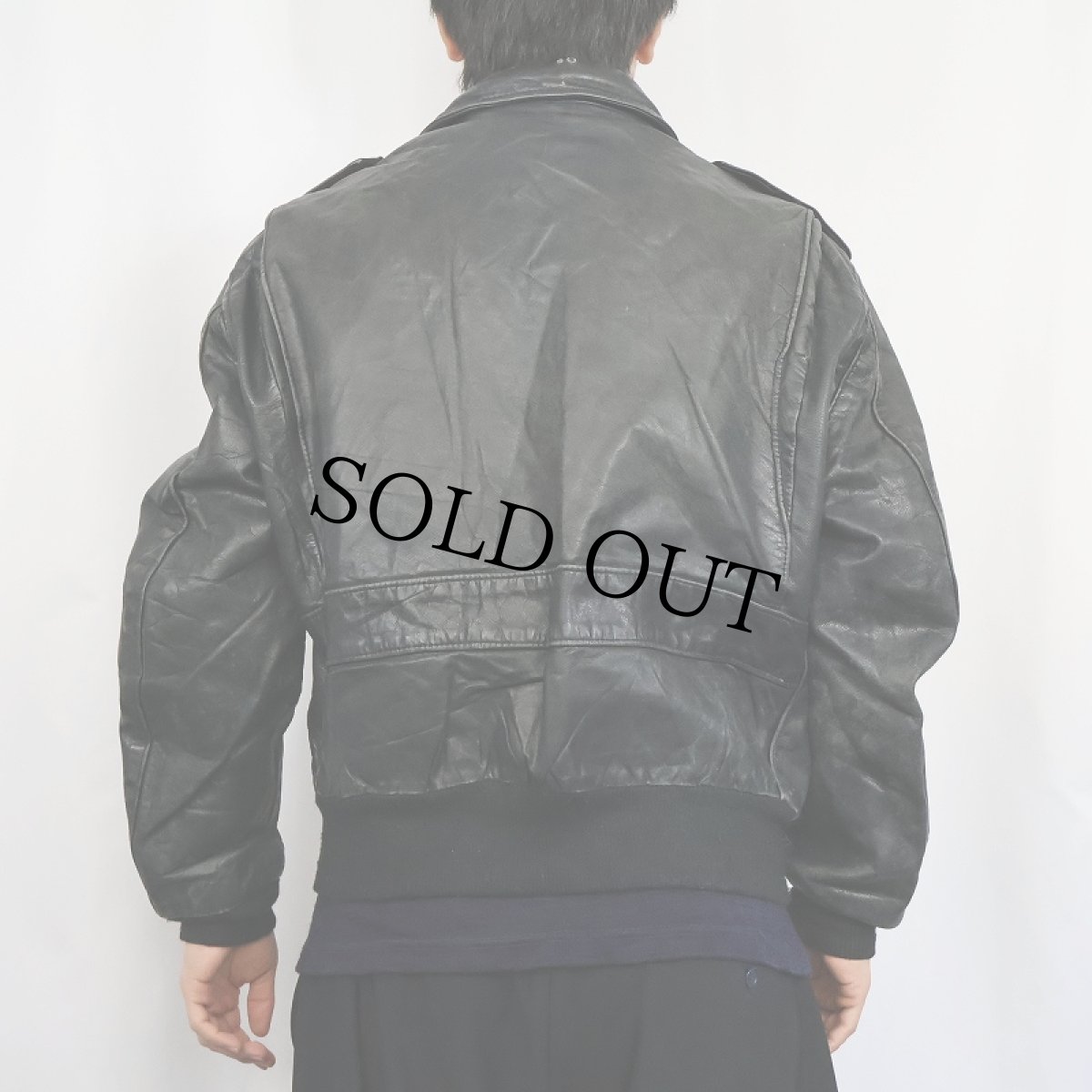 画像3: 70's〜 "A-2 TYPE" レザーフライトジャケット BLACK (3)