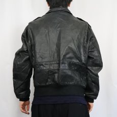 画像3: 70's〜 "A-2 TYPE" レザーフライトジャケット BLACK  (3)