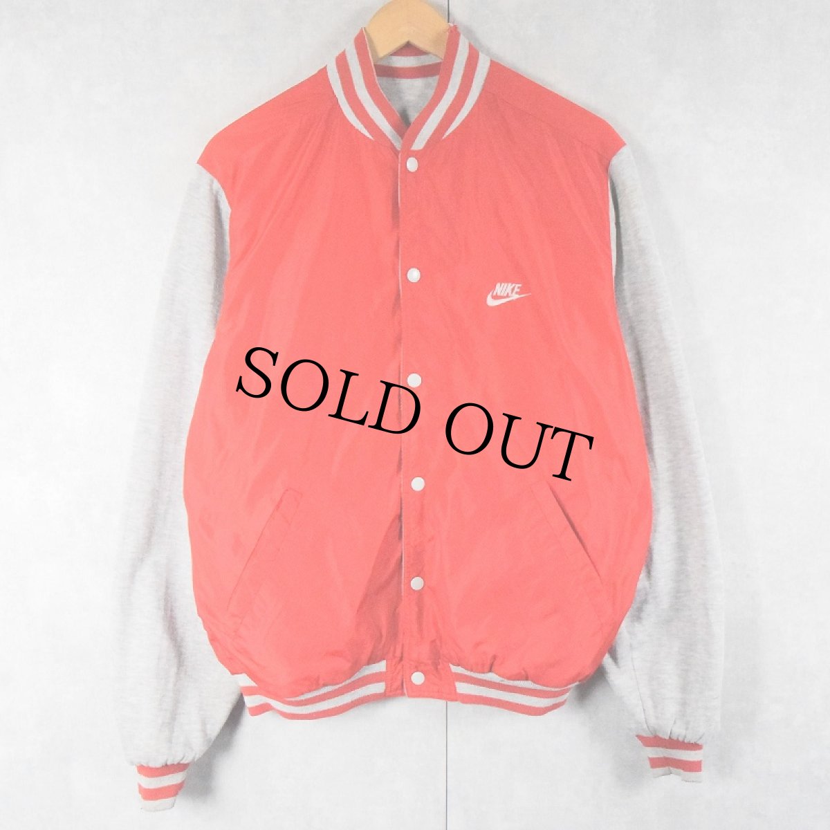 画像6: 90's NIKE 銀タグ ナイロン切り替え リバーシブル スウェットスタジャン (6)
