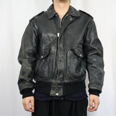 画像2: 70's〜 "A-2 TYPE" レザーフライトジャケット BLACK  (2)