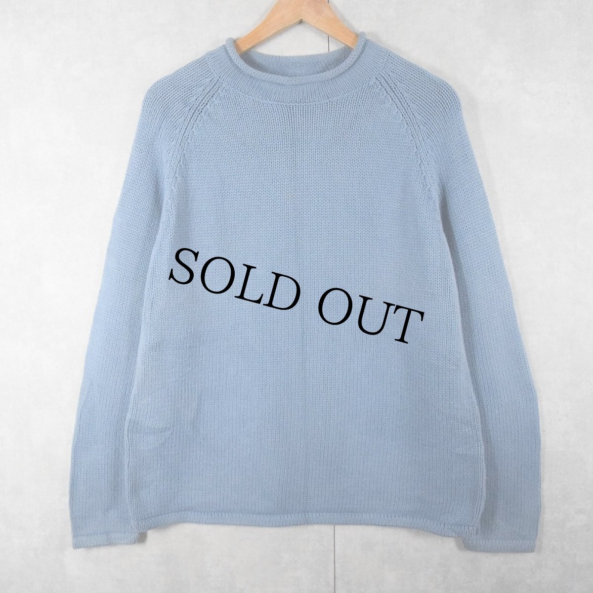 画像1: L.L.Bean ロールネック コットンニットセーター L (1)