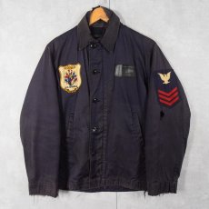 画像1: 60's U.S.NAVY ワッペン付き ユーティリティジャケット NAVY SIZE36 REGULAR (1)