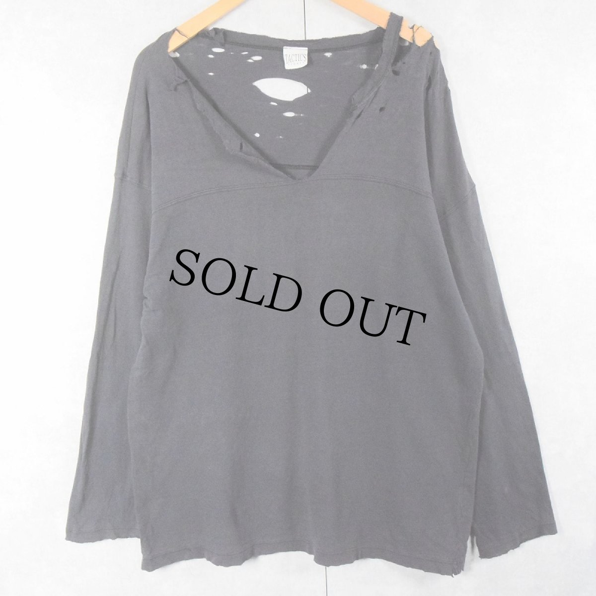 画像3: TACTICS 無地フットボールロンT BLACK (3)