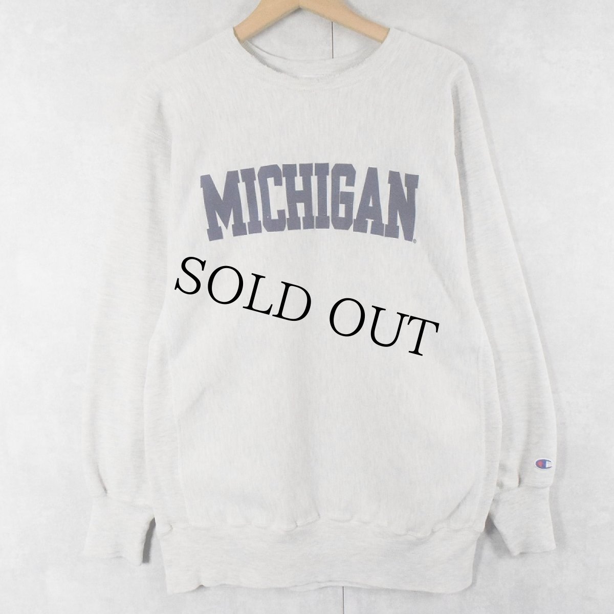 画像1: 90's Champion REVERSE WEAVE "MICHIGAN" プリントスウェット XL (1)