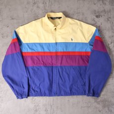 画像1: 90's POLO Ralph Lauren マルチボーダー柄 スイングトップ L (1)