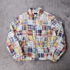画像1: POLO GOLF Ralph Lauren マドラスチェック柄 コットンパッチワーク スイングトップ L (1)