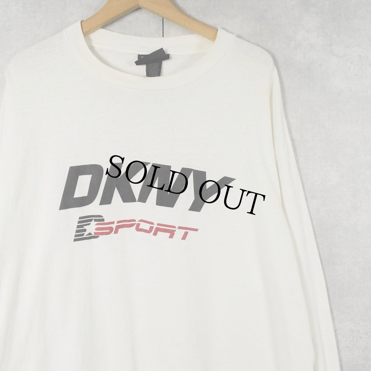 画像1: 90's DKNY SPORT USA製 ロゴプリントロンT L (1)