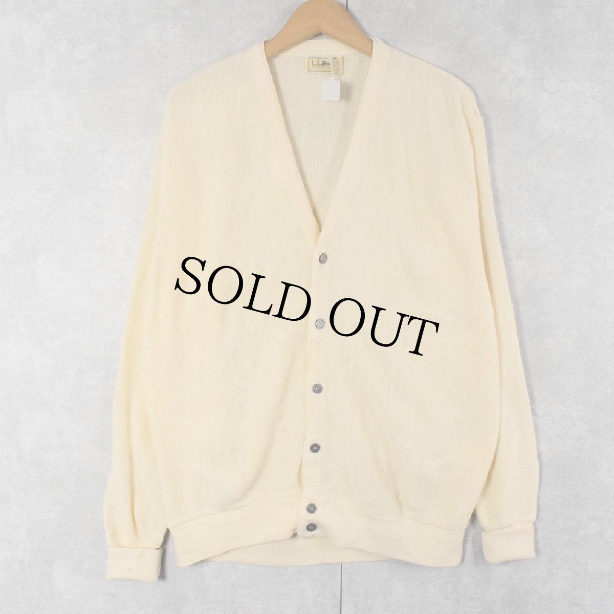 画像1: 80〜90's L.L.Bean アクリルニットカーディガン L (1)