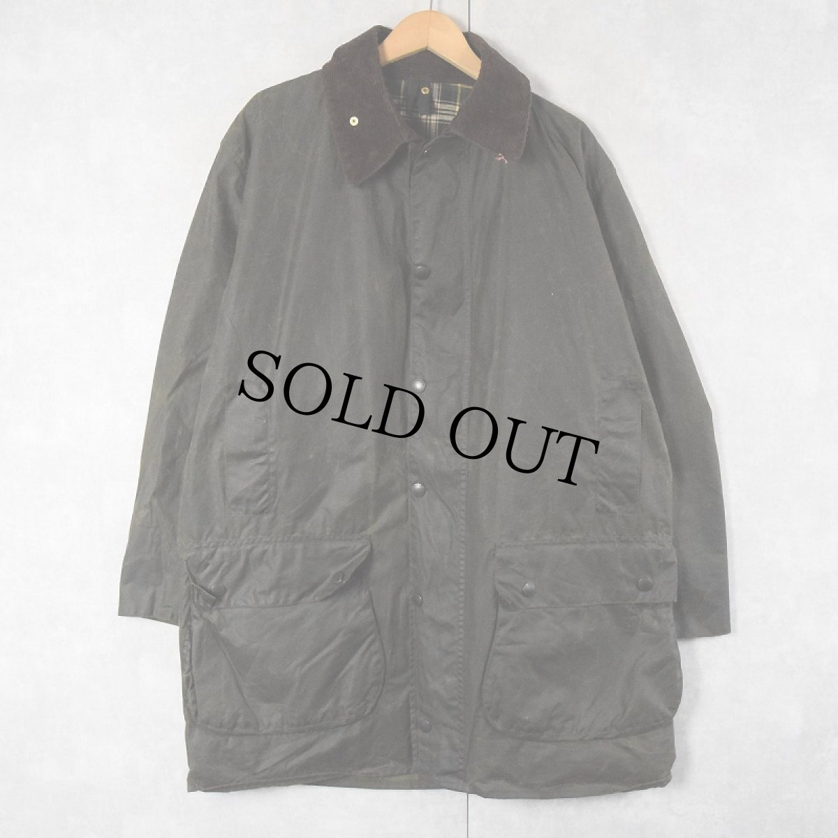 画像1: 90's Barbour ENGLAND製 "BORDER" オイルドジャケット 3ワラント (1)