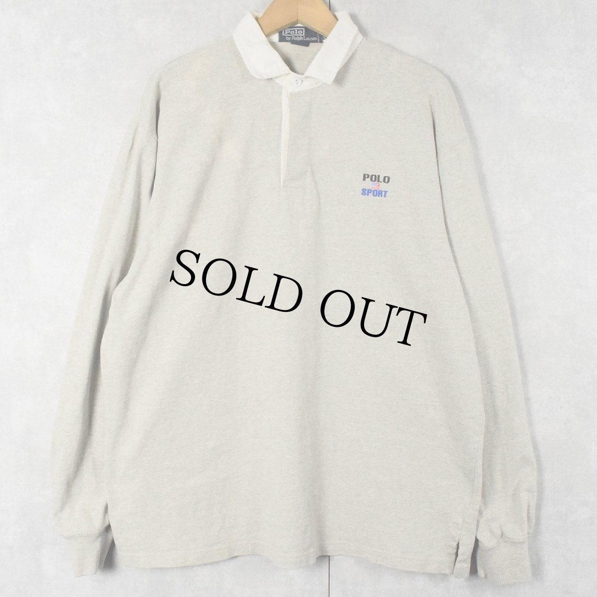 画像2: POLO Ralph Lauren "POLO SPORT" 星条旗プリント コットンラガーシャツ L (2)